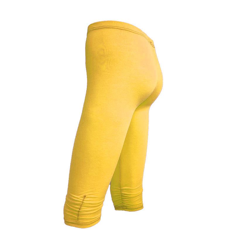 Europäischer & Amerikanischer Stil Plissierte Baumwolle Sommer Schlankmachend Übergröße Bonbonfarbe Damen Leggings