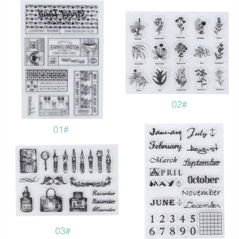 1 Pc Transparent Silicone Seal DIY Custom PVC Seal for Journalling Cards Journal Stamps Color Random