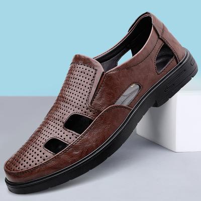 Moda Verão Vazado Sapatos Masculinos Loafers Respiráveis Casuais Sapatos Masculinos Marca de Luxo Negócios Oficiais Mocassins de Couro Confortáveis Sapatos para Dirigir