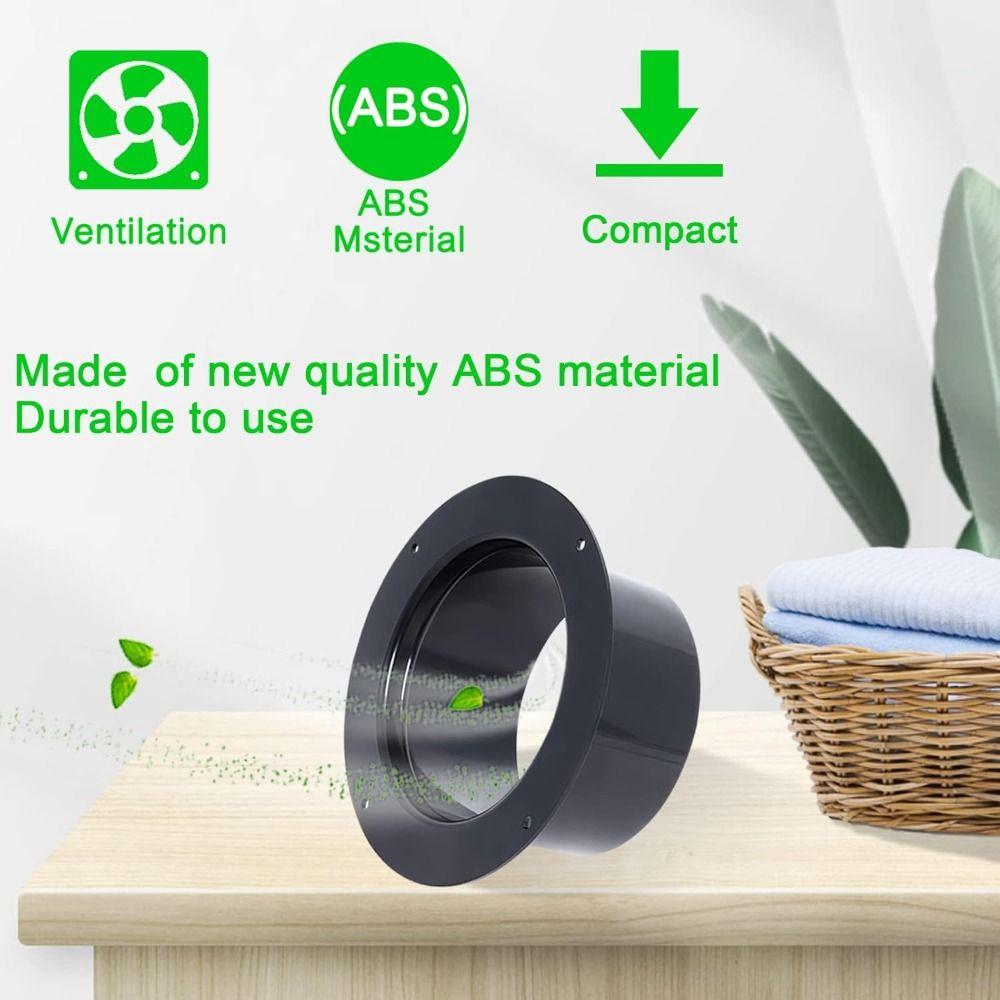 Fan Connection Round Wall Flange Connector Black Plastic Ventilation Pipe Joint Air Ducting Connection Ventilation Pipe
