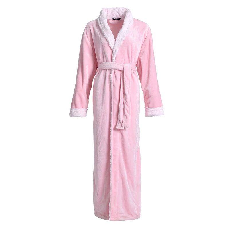 Robe de pyjama en flanelle d'hiver 2021 pour femmes et couples avec col en fausse fourrure