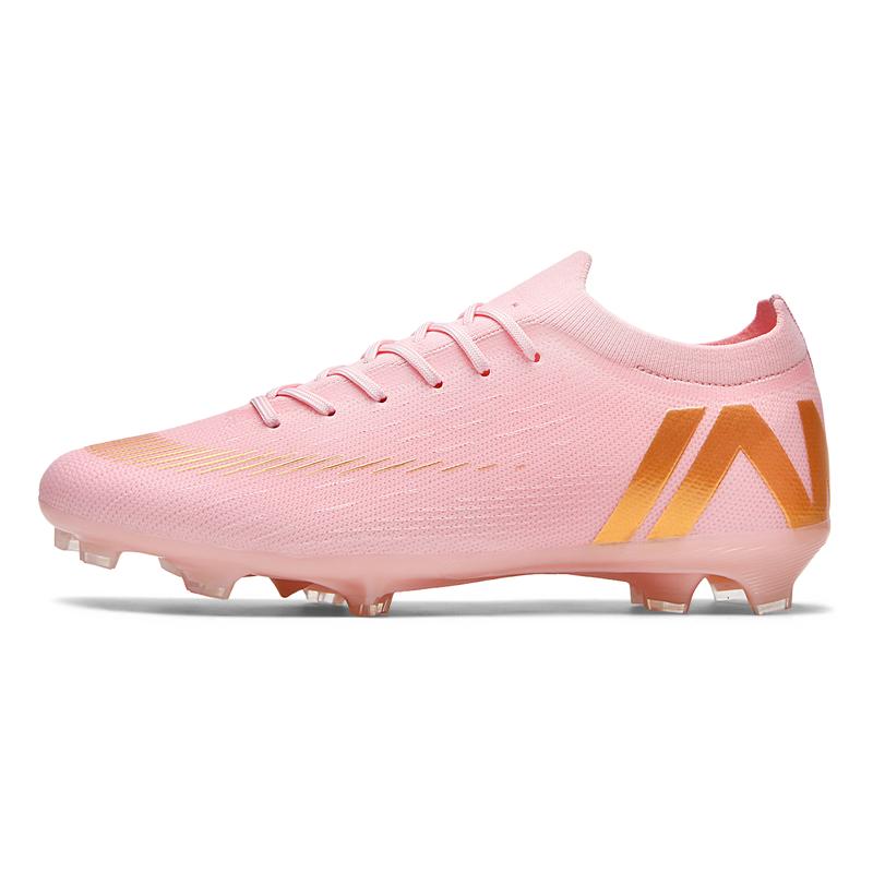 

Male Football Field Boots Cleats Soccer Shoes for Fast Society Cleats Football Shoes Training Outdoor Sneaker High Quality Original 35 розовый