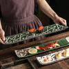 Japanese style sushi plate Flat sash board Salmon rectangular plate Japanese tableware Sushi Tools sushi maker rice mold