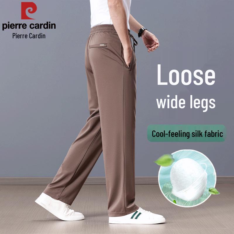 

Pierre Cardin Men s Silk Blend Loose High-Waist Casual Pants M