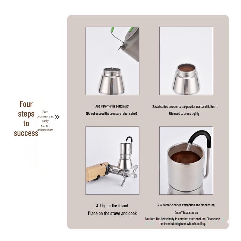 BRS Outdoor Stainless Steel Moka Pot Coffee Maker