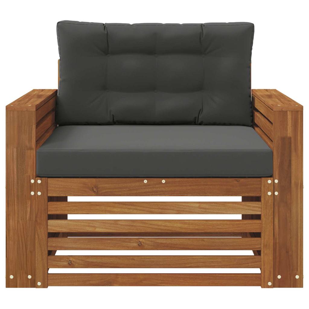 Outdoor Sofa Set Solid Acacia Wood and Polyester