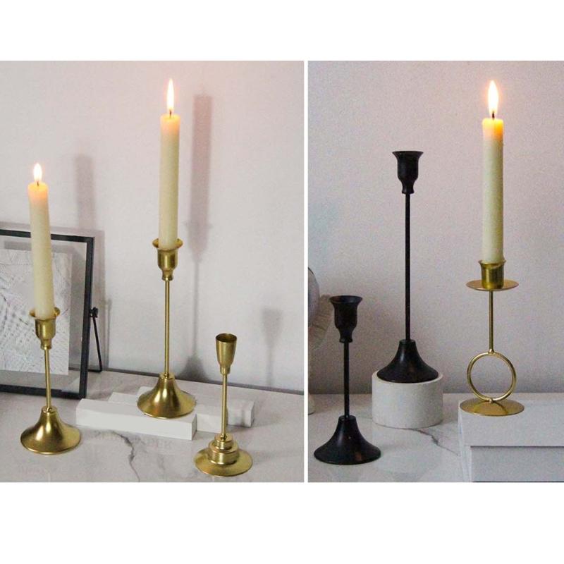 Contemporary Metal Candle Holder Iron Taper Candle Stand Candlestick Stand for Romance Wedding Centerpieces Decoration