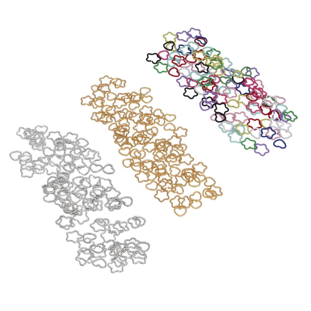 100pcs Colorful Star Love Shape Braids  Clips Cute Metal Braid Hair  Accessories for Party D