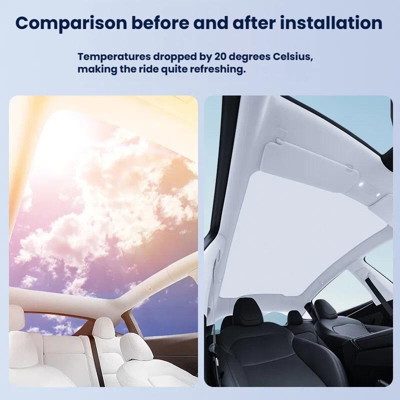 For Tesla Model YL/Y Juniper2026 New Version of Sunshade Integrated Panoramic Sunroof Sun Protection Thermal Insulation Sunshade
