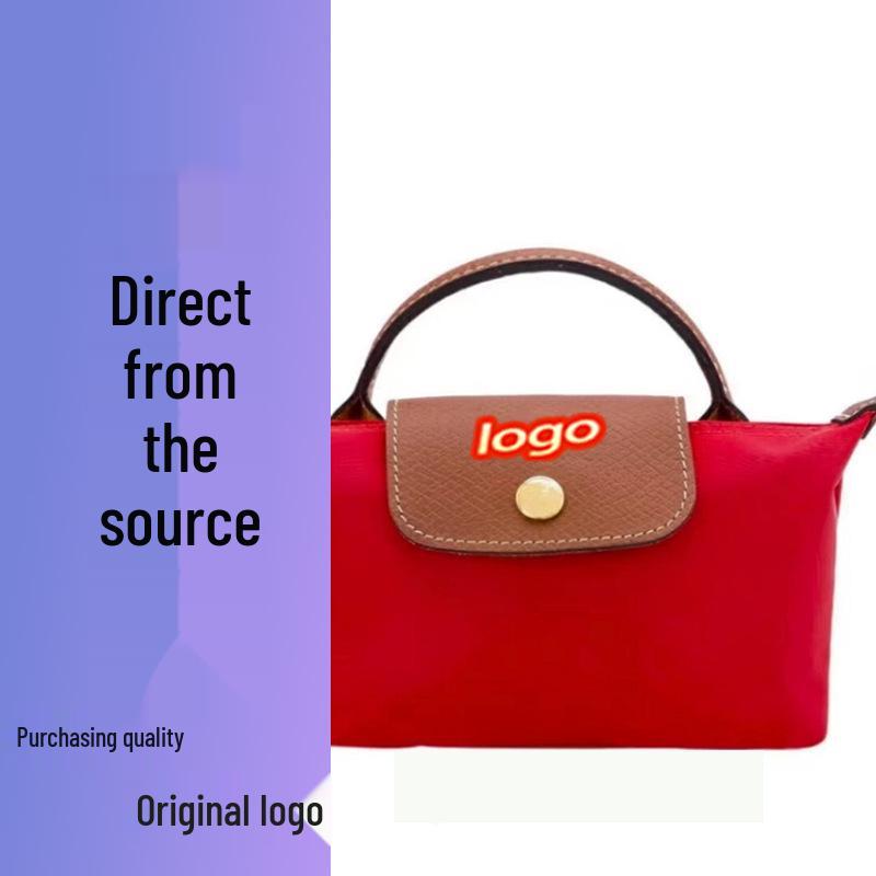 Dragon Inlaid Nylon Dumpling Shoulder Bag with Mobile Pocket