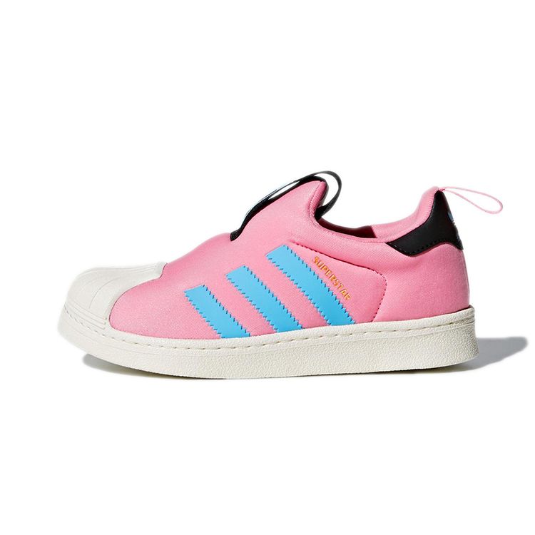 Adidas Originals Superstar 360 Casual Durable Non-Slip Low-Top Kids Skate Shoes Kids Sneakers Pink Blue BY9927