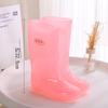 Long rain boots women's fashion rain shoes women's adult no lining high tube waterproof shoes quick-drying rubber shoes summer
