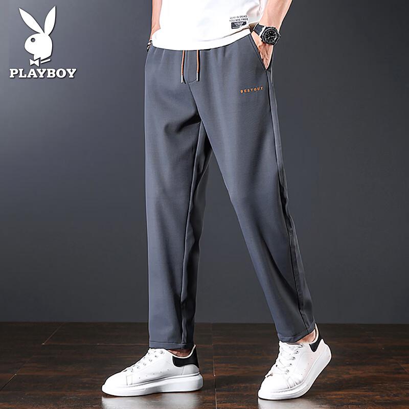 PLAYBOY Men s Quick-Dry Straight Casual Sweatpants 4XL