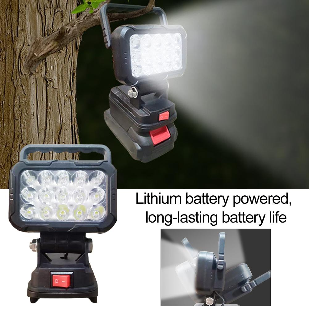 15 Beads LED Working Light Spotlight Portable Lamp Hand Lantern For Makita 18V Li-ion Battery Tool Accessories Emergency Light