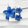 3Pcs/Set New Gradient Hair Claws Sweet Flower Plumeria Flower Hair Clips Acrylic Clamp Hair Accessories Summer