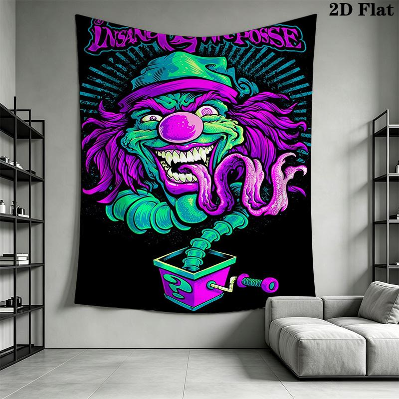 Creepy Clown Prop Pattern Home Decor Tapestry, Wall Hanging, Decorative RV Wall Cloth.MGT0918578