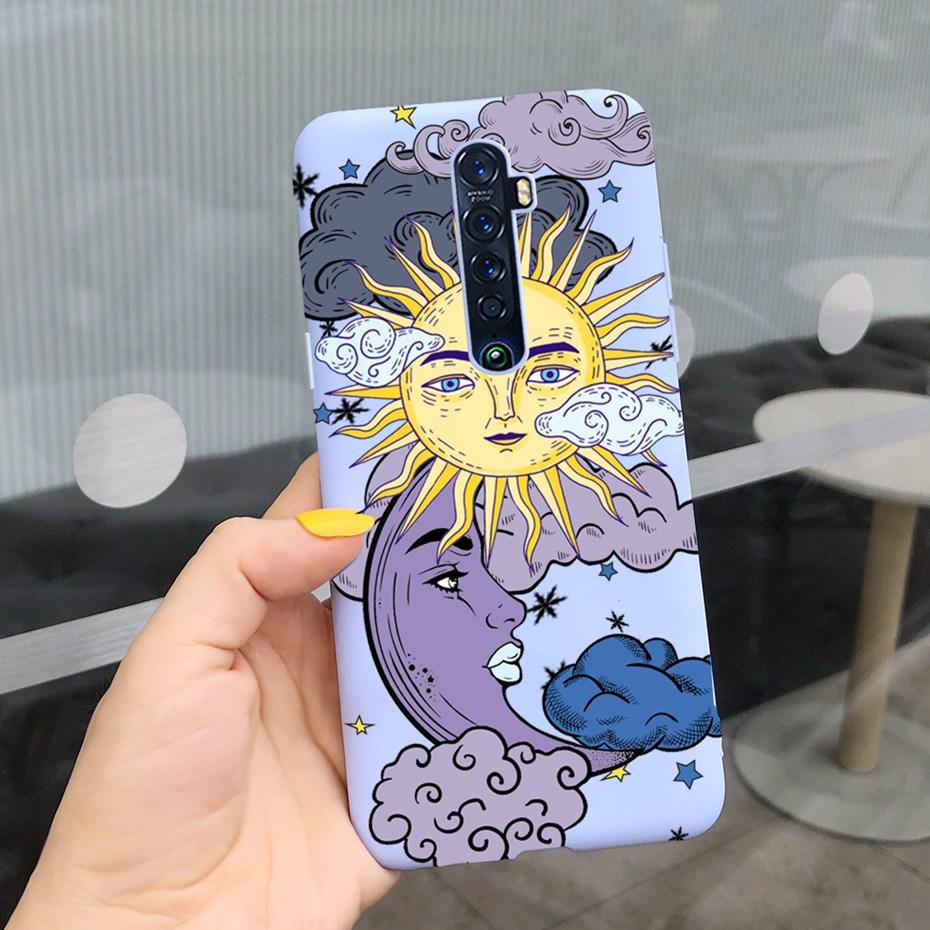 Cute Printed Phone Case For OPPO Reno2 Case Liquid Silicone Soft TPU Back Cover For Oppo Reno2 F / Z Reno 2 2F 2Z Cases Bumper