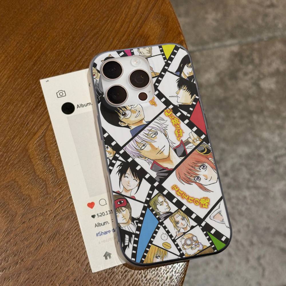 Lustige Anime GINTAMA Für IPhone 17 16 15 Plus Pro Max 12 14 Plus 11 13 Welle Wellige Streifen Funda Handyhülle