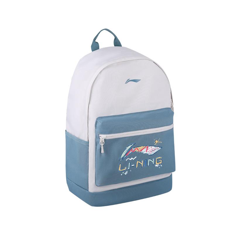 New LiNing Polyester Backpack Regular Unisex White Blue ABSV313-23
