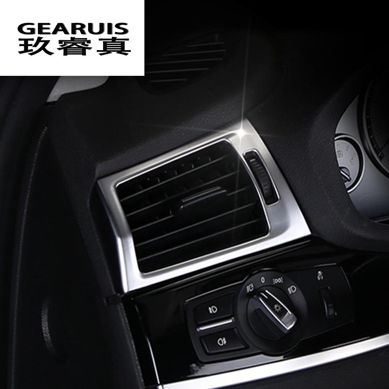 Car Styling AC przedni wylot powietrza tapicerka dekoracyjna naklejka naklejka pokrywa z włókna węglowego dla BMW X3 F25 X4 F26 wnętrze Auto