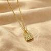 Women Rhinestone Inlaid H Bag Pendant Minimalist Clavicle Necklace Fashion Jewelry