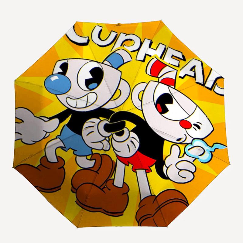 

1PC Cuphead Automatic Open/Close, 8-Rib Durable Frame Compact Travel Umbrella for Men & Women S1222090