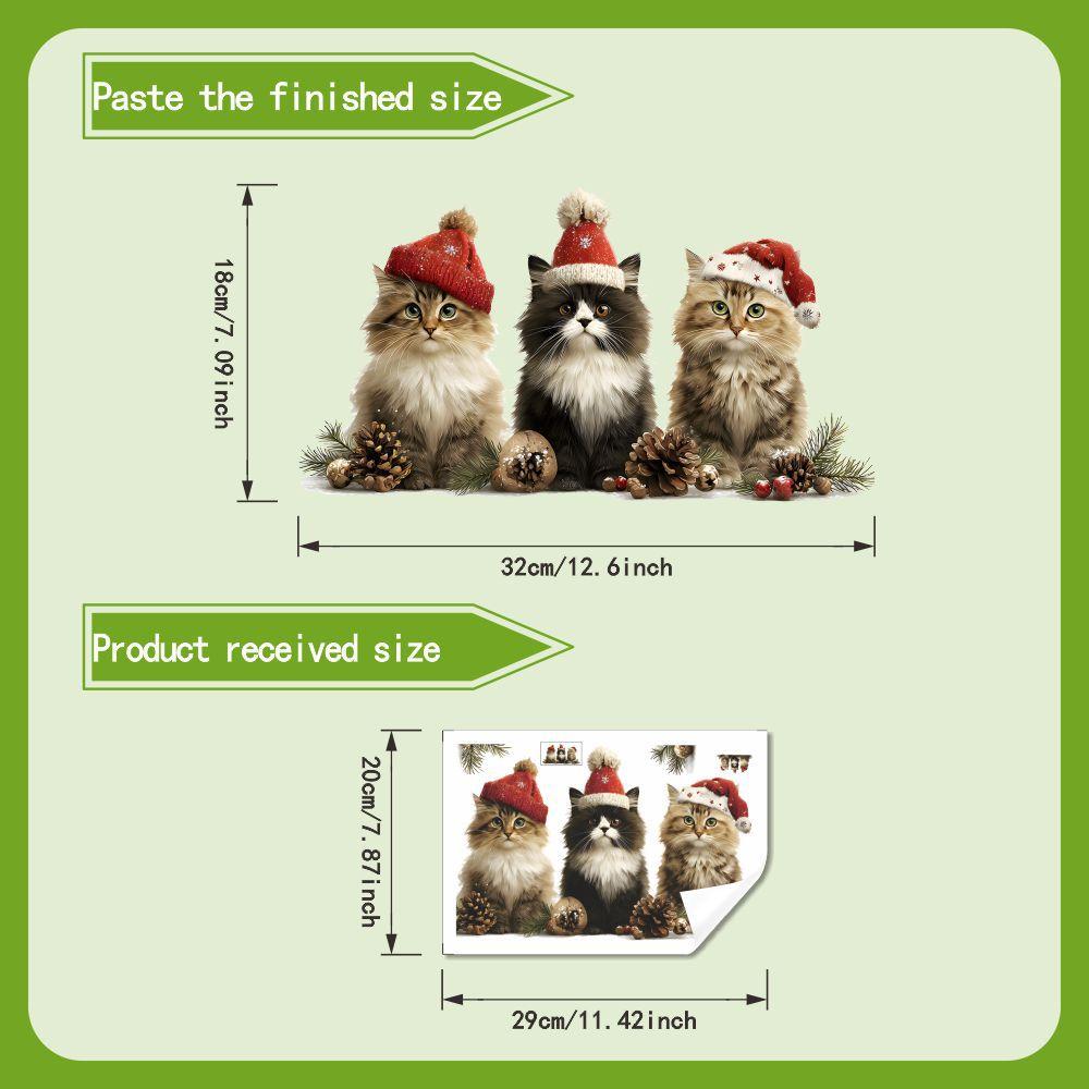 

Static Christmas Hat, Cat Static Glass Sticker, Static Adsorption, Glue-free Glass Sticker 30*20cm