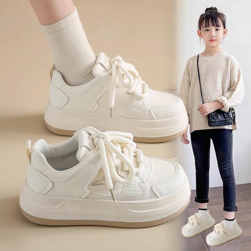 Girls' Sports Shoes Children's Versatile Star Board Shoes 2025 New Spring and Autumn Boys' Casual Shoes Student White Shoes Tide