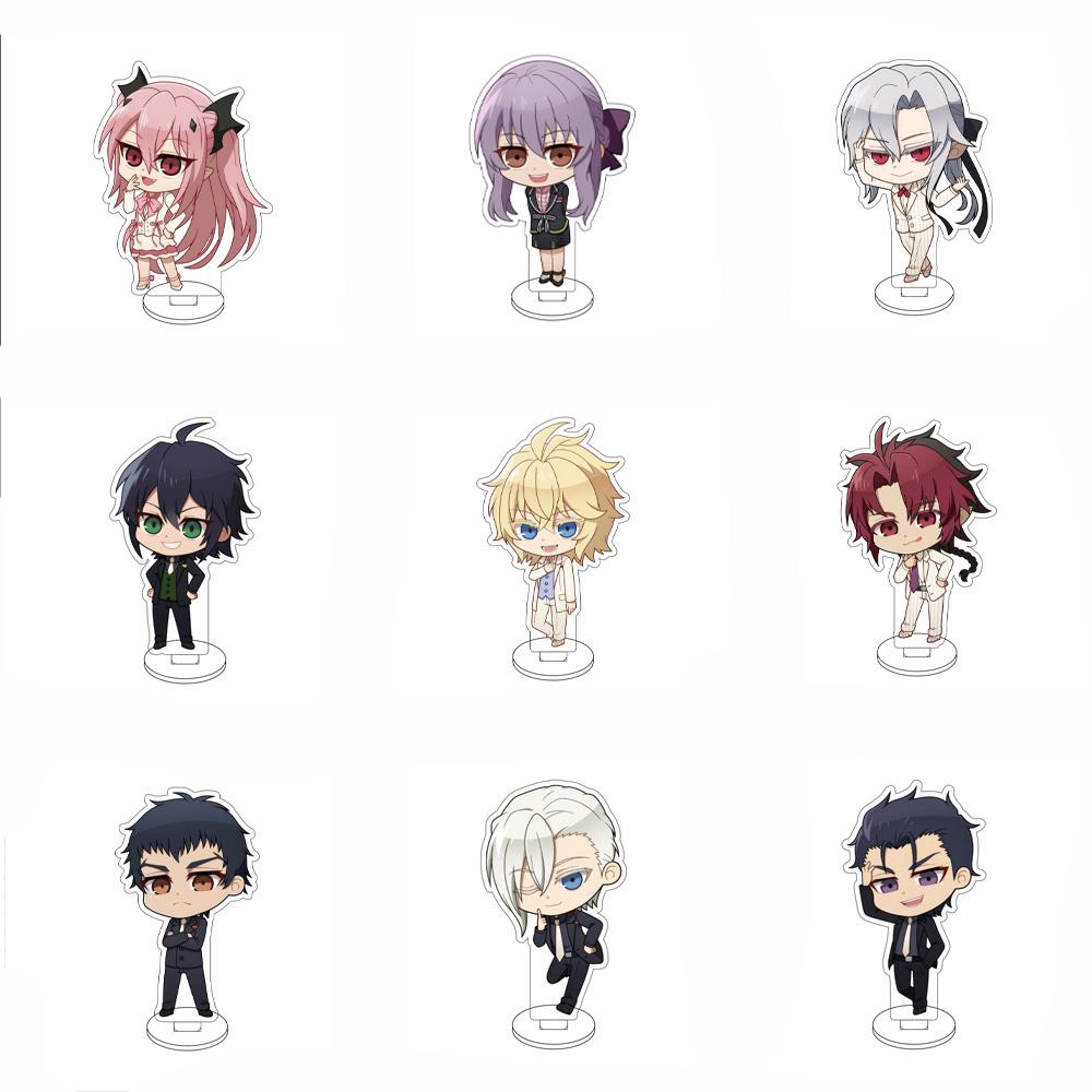 10CM Anime Seraph of the end Figure Stand Model Yuichiro Hyakuya/Shinoa Hiiragi Cute Desk Decor Standing Sign Gifts