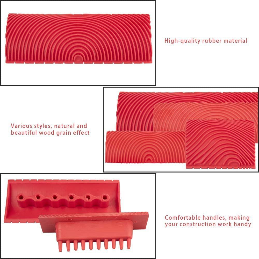 2 sztuk/zestaw gumowy wałek szczotka narzędzia do malowania imitacja drewna słojów malowanie ścian sztuka dekoracji wnętrz tłoczenie DIY ziarna