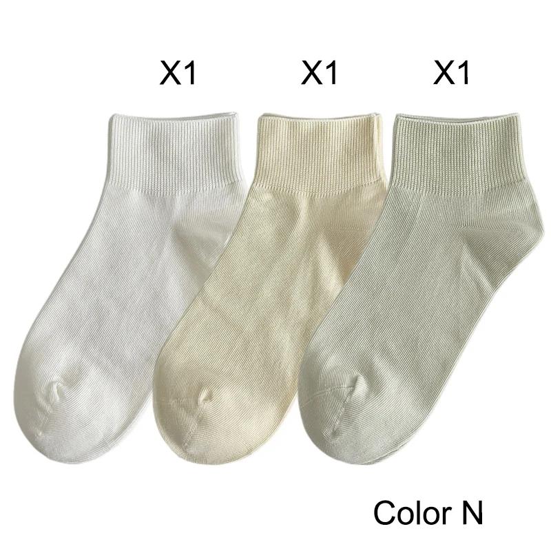 3 Pairs Women's Short Socks Candy Color Summer New Plain Cotton Socks Set Breathable Casual Comfy Soft Colorful Socks For Women