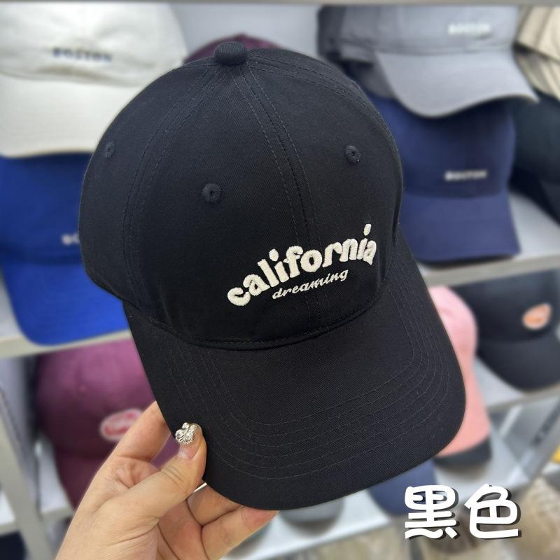 Spring Letter Embroidered Baseball Cap Women's Casual Visor Hat Versatile Wide Brim Showing Face Small Cap