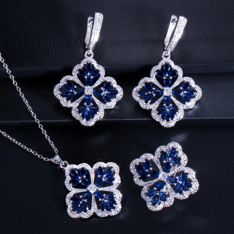 Micro-Set Zircon Earrings, Rings, Pendants, Three-Piece Small Set, Multi-Color Optional.