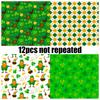 DIY12 Sheets/pack Hat St. Patrick Scrapbook Handbook Card Background Pattern Paper DIY Handbook Material