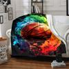 1pc Basketball Colors Blanket, Lightweight Flannel Throw Blanket for Sofa, Bed, Travel, Camping, Living Room, Office, Couch082