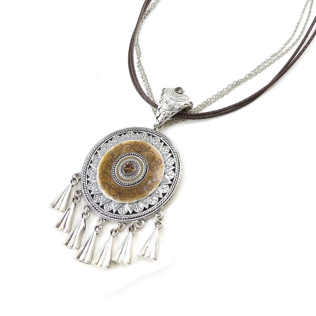 Les Trésors De Lily [E5705] - Collier Créateur 'Les Souvenirs du Passé' Marron