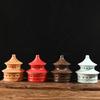 Colorful Ceramic Pagoda Incense Burner - Antique Temple of Heaven Aroma Tower for Home Decor