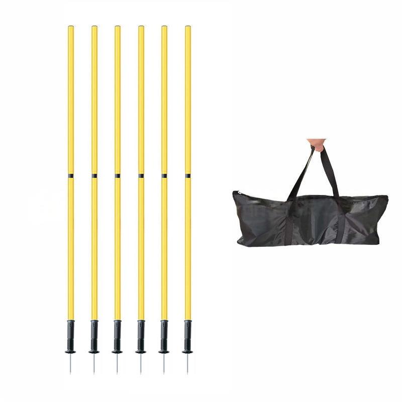 Portable Folding Training Poles with Base Set & Bag for Football Drills & Parking Cones