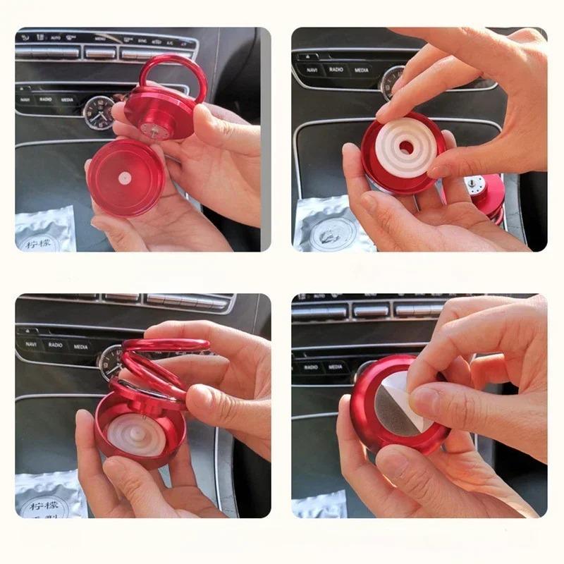 Car Aromatherapy Solar Powered Dual Ring Suspended Car Diffuser Car Air Purifier Car Perfume Ornaments Perfume Diffuser