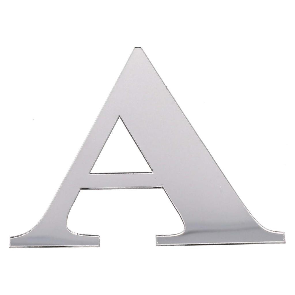 Acrylic Mirror Wall Stickers 26 Alphabet English Letters DIY Decor Mural Silver