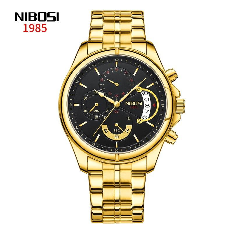 Fashion Brand Waterproof Business Watch, Stainless Steel With Three Eyes And Six Needles Watch Men'S Watch