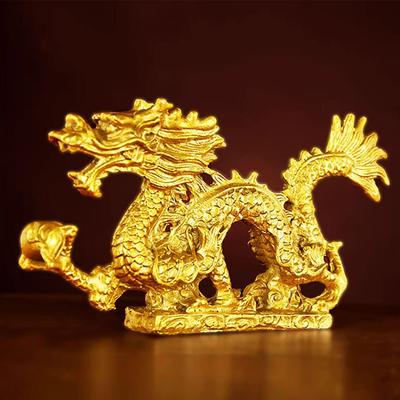 Chinese Lucky Dragon Resin Decor Auspicious Money Dragon Statuette Sculpture Home Living Room Bedroom Office Figurines