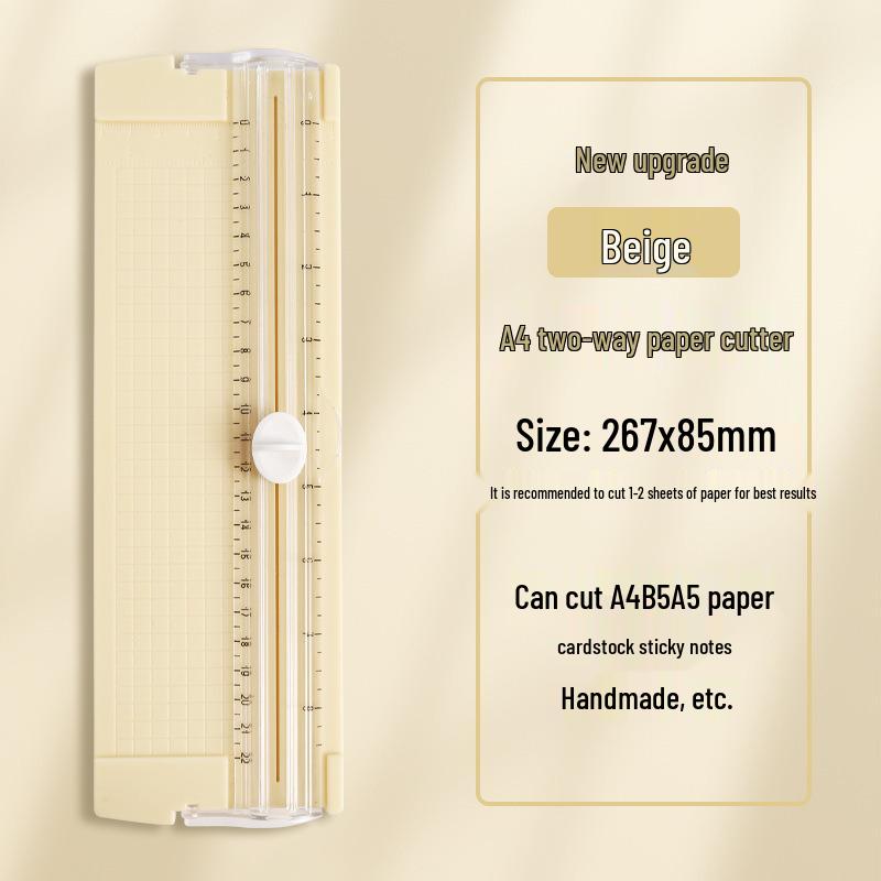 Retro Double Scale A4 Paper Cutter - Compact Manual Trimmer for Students & Offices