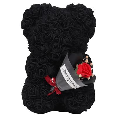 24cm Size Eternal Rose Bear Long Lasting Foam Flowers Artificial Flower Gift Creative Design Artificial Rose Rose Bear