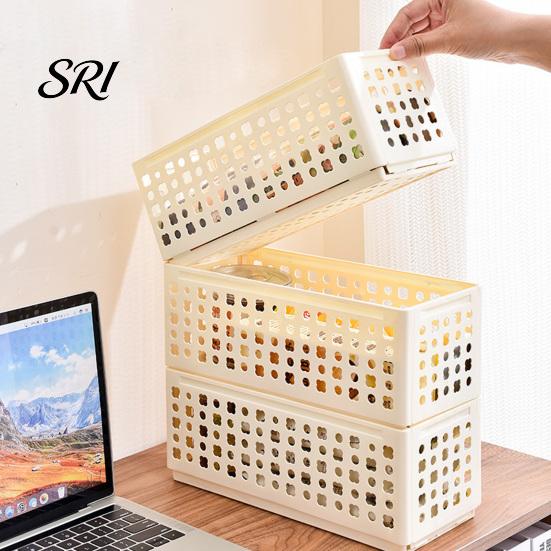 Multi-purpose Storage Container Box Foldable Stackable Organizer with Ventilated Hollow Design Dry Space Saving Bin for Household Travel Dormitory