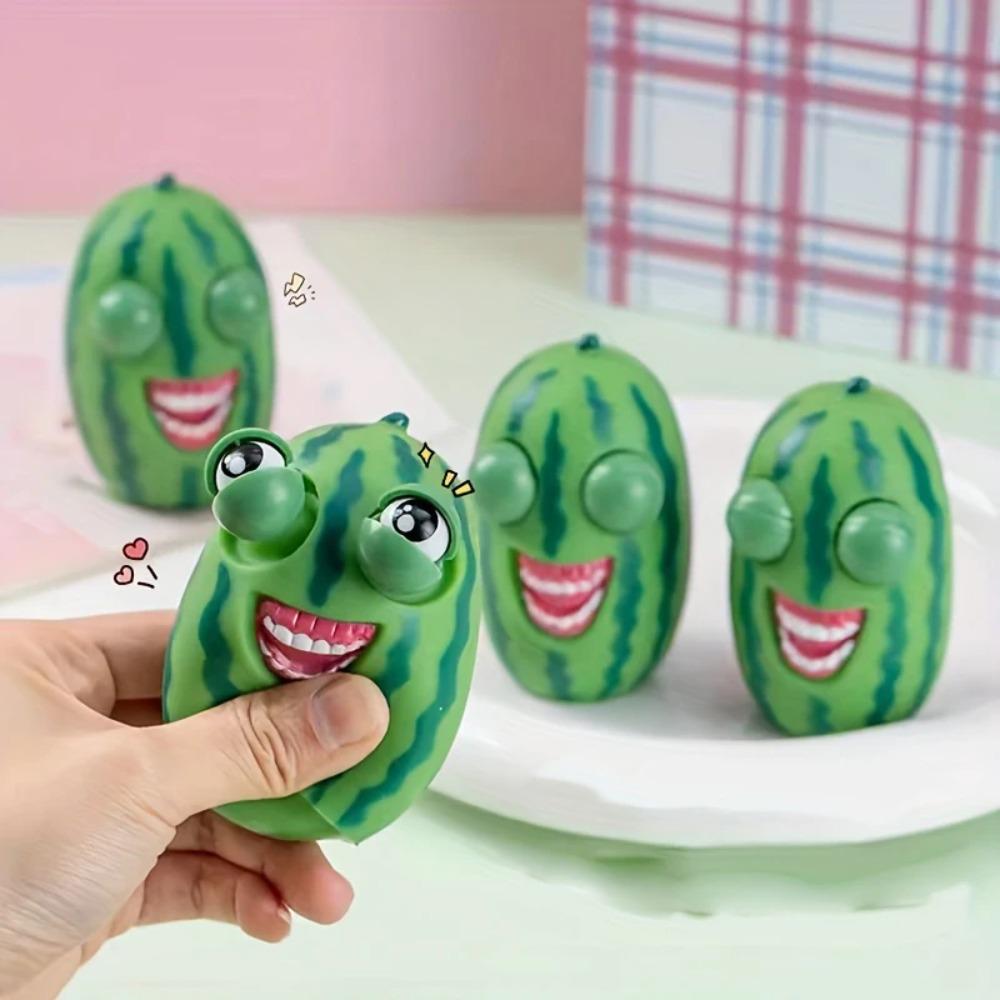 Squishy Watermelon Pop Eyes Squeeze Toy - Stress Relief Fidget Sensory Toy for Kids Adults, Anxiety Relief Party Favors Gag Gift