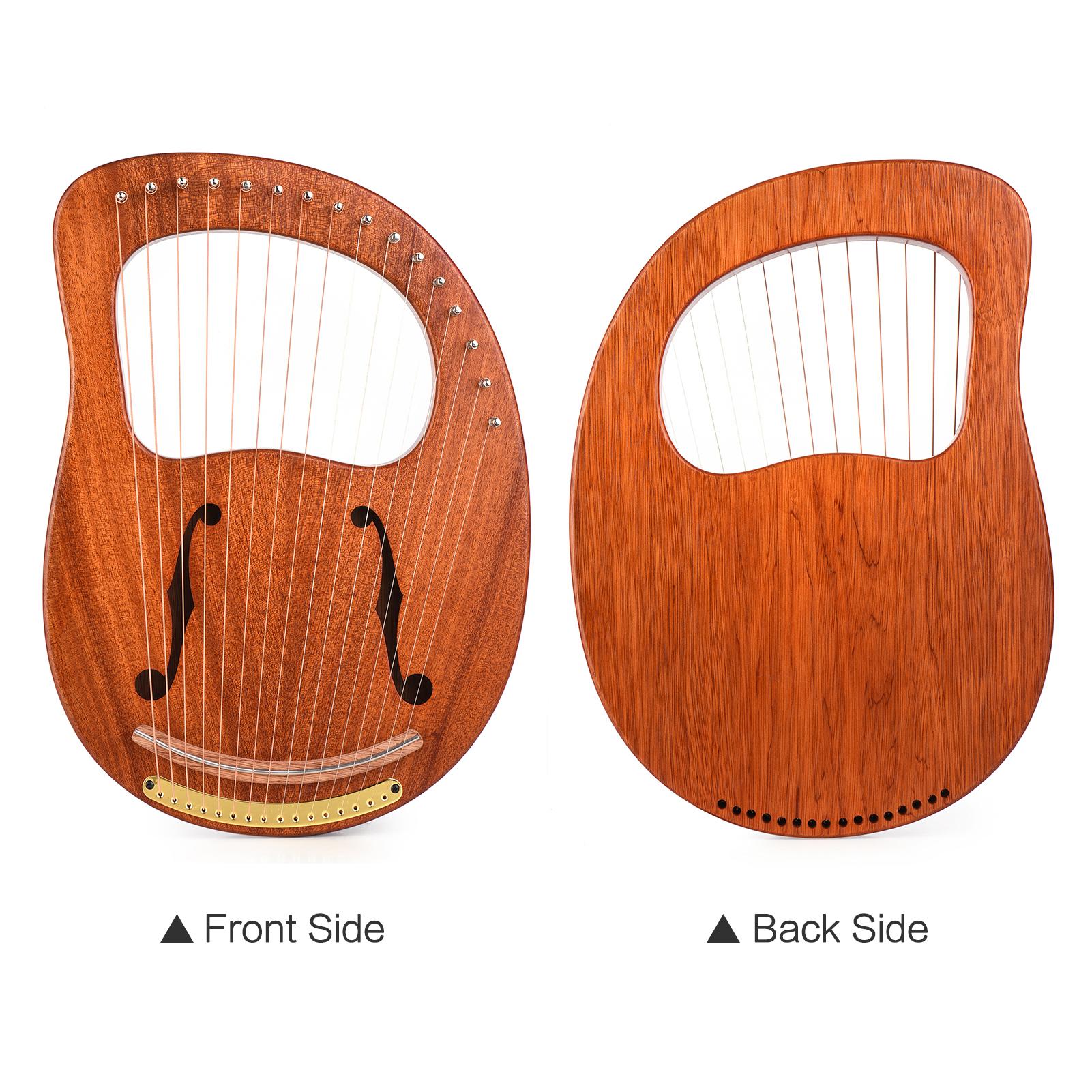 lier harp 16-snarige Houten Lyre Harp Metalen Strings Massief Hout Met Draagtas Tuning Sleutel Reiniging Reserve Snaren