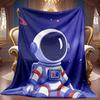 Cozy Fleece Blanket Featuring a Space Astronaut Design with High-Definition Digital Printing, Suitable for All Seasons. A Great Gift for Family And Fr