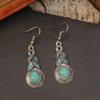1 Pair Ear Ornament Waterfall Shape Bohemia Style Ultra-Light Long Hanging Vintage Drop Earrings for Women
