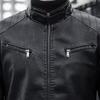 Men's men's leather jacket men's trendy teen stand-up collar punk men's motorcycle leather jacket